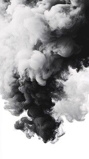 黑白墨韵烟雾图