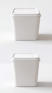 白色方形带盖收纳容器