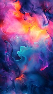 梦幻绚丽色彩抽象流体画