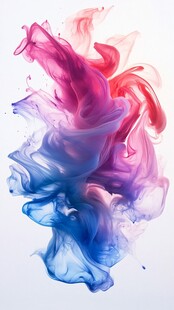 彩色墨水在空中舞动