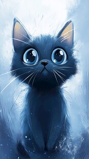 蓝毛萌猫 大眼睛惹人爱