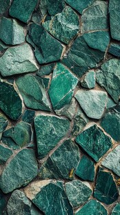 绿色碎拼石墙面纹理