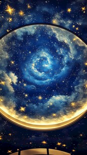 梦幻星空圆形宇宙图景
