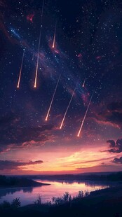 梦幻流星划过浪漫天际