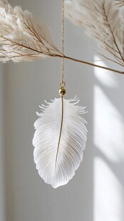 梦幻白色羽毛吊坠饰品