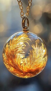 琥珀凤凰吊坠 精美绝伦