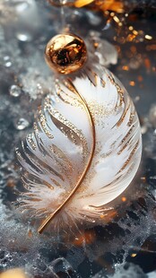 金珠镶边梦幻白色羽毛饰品