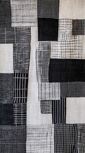 黑白拼布纹理艺术图案