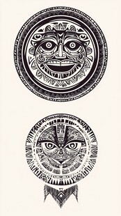 部落风圆形图腾图案设计