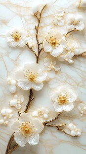 白玉梅花枝 精致装饰美