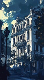 复古欧式建筑街道景观