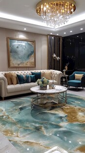 奢华客厅的精致家居布置
