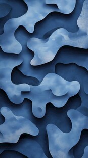 蓝色立体迷彩纹理图案