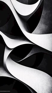 黑白曲线抽象艺术图案
