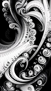 黑白抽象曲线艺术图案