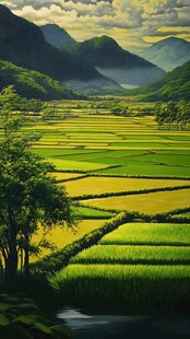 田园山水间的诗意风光