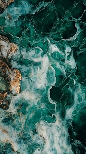 海浪拍击礁石的绝美瞬间