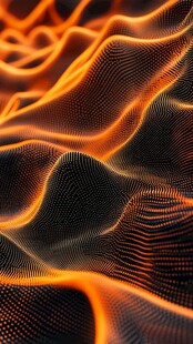 动感橙黑波浪线条艺术图