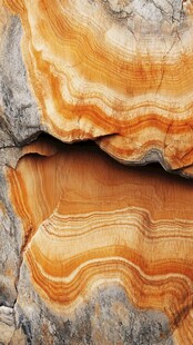 纹理独特的多彩岩石断面