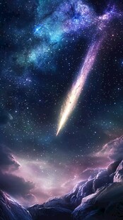 梦幻流星划过浩瀚星空
