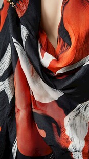 时尚印花丝巾细节展示