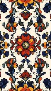 复古花卉几何图案纹理