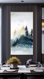 中式山水挂画装点雅致餐厅