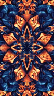 炫彩对称花纹图案设计