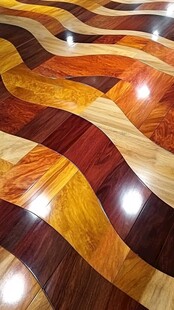 独特波纹木地板纹理展示