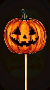 南瓜造型万圣节棒棒糖