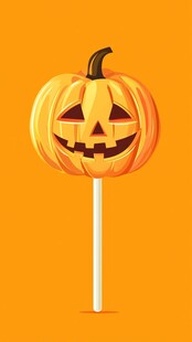南瓜棒棒糖 万圣节可爱风