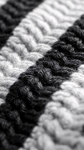 黑白条纹针织纹理特写