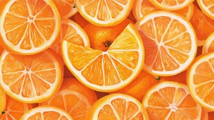 满屏鲜橙切片 色泽诱人