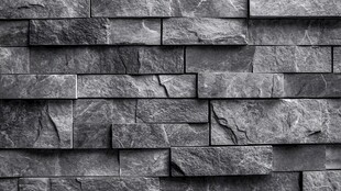 灰色石砌墙面纹理特写