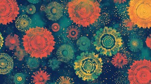 多彩齿轮图案背景设计
