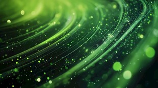 梦幻绿调动感光线粒子背景