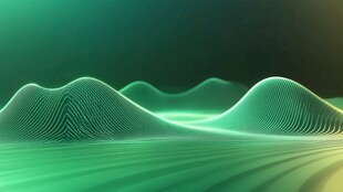 绿色动感线条波浪背景图