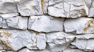 灰白石块堆砌的纹理墙面
