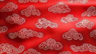 红色祥云锦缎纹理图案