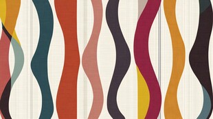 多彩波浪条纹几何图案