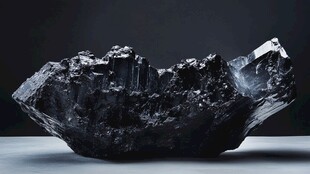 黑色神秘矿石特写