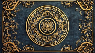 古典金色花纹装饰背景图