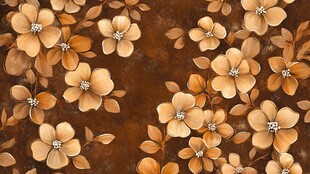 棕底金花图案 精致典雅