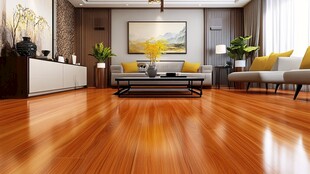 温馨现代风客厅木地板展示