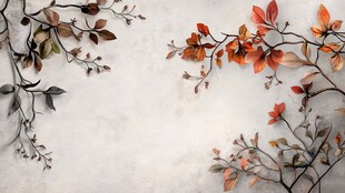 秋日花枝装饰背景图