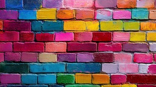 彩色砖墙 视觉艺术盛宴