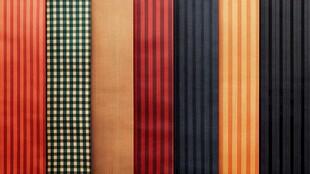 多彩条纹格纹布料展示