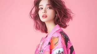 粉色系时尚女孩个性穿搭