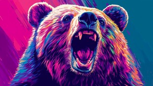 咆哮彩熊 动感野性艺术风