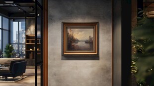 现代客厅中的古典挂画